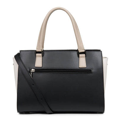 m handbag - smooth #couleur_noir-ecru-galet-ros