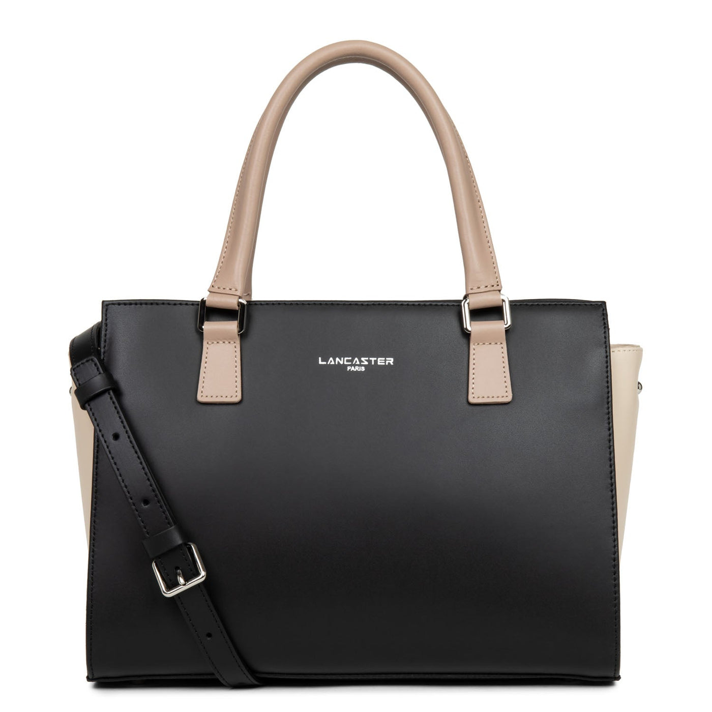 m handbag - smooth #couleur_noir-nude-clair-nude-fonc