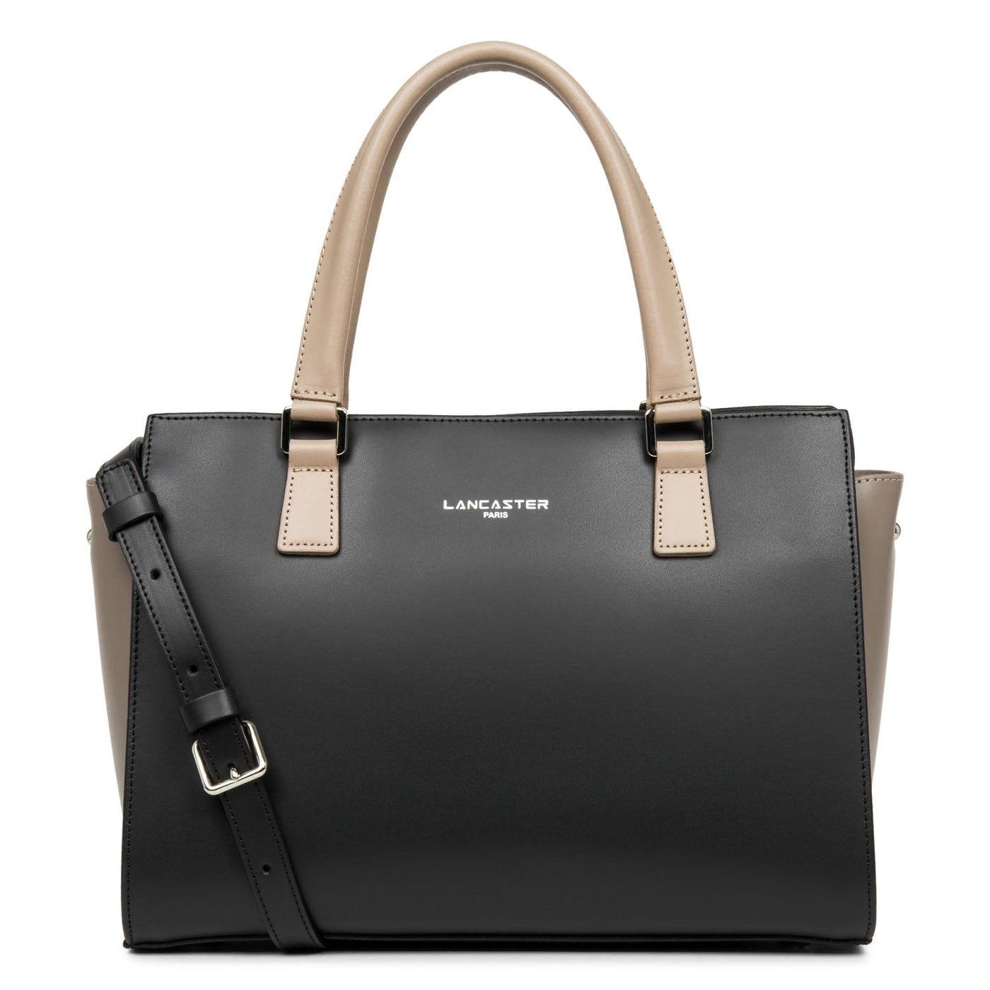 m handbag - smooth #couleur_noir-taupe-nude-fonce
