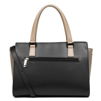 m handbag - smooth #couleur_noir-taupe-nude-fonce