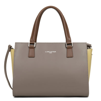 m handbag - smooth #couleur_taupe-gingembre-vison