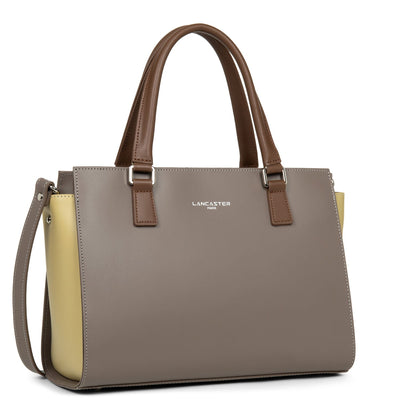m handbag - smooth #couleur_taupe-gingembre-vison