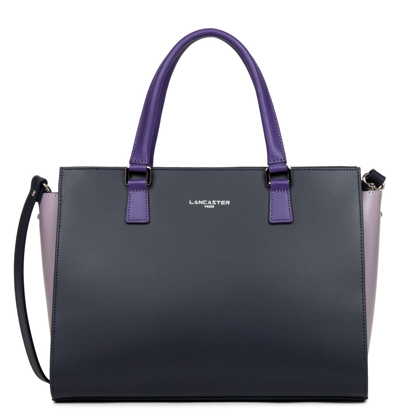large tote bag - smooth #couleur_bleu-fonc-mauve-violet