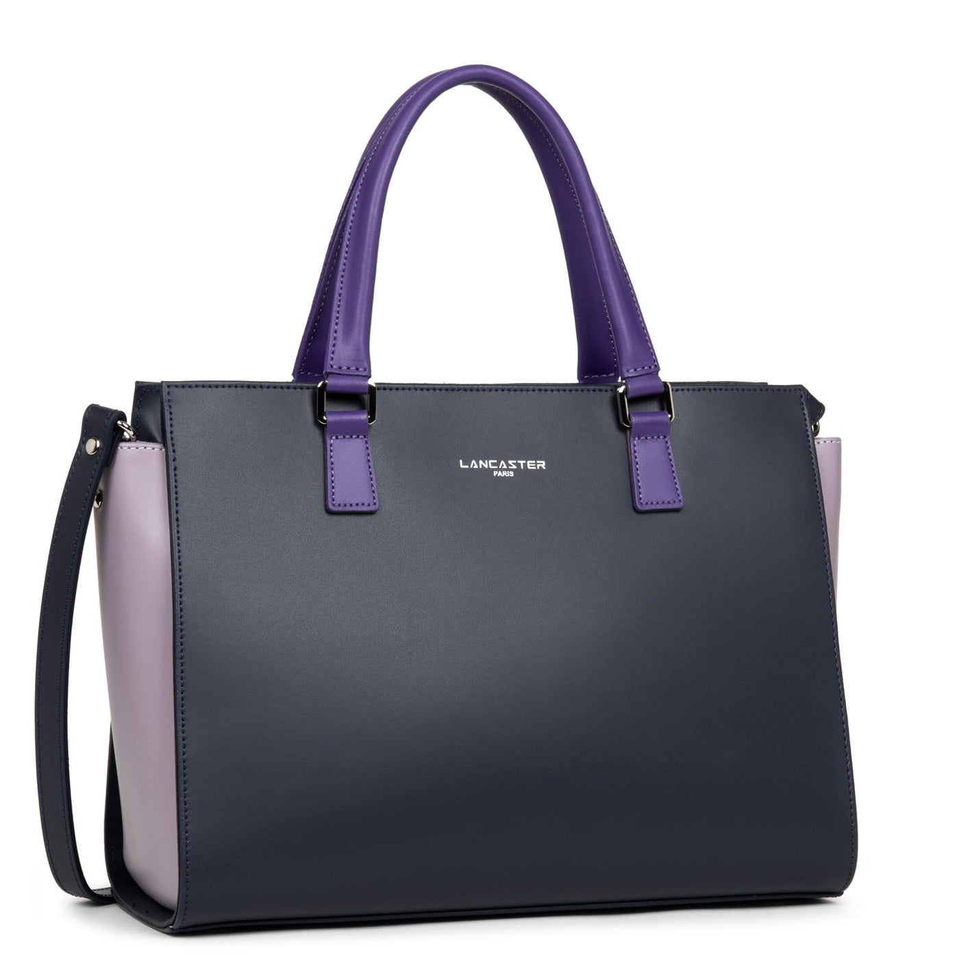 large tote bag - smooth #couleur_bleu-fonc-mauve-violet