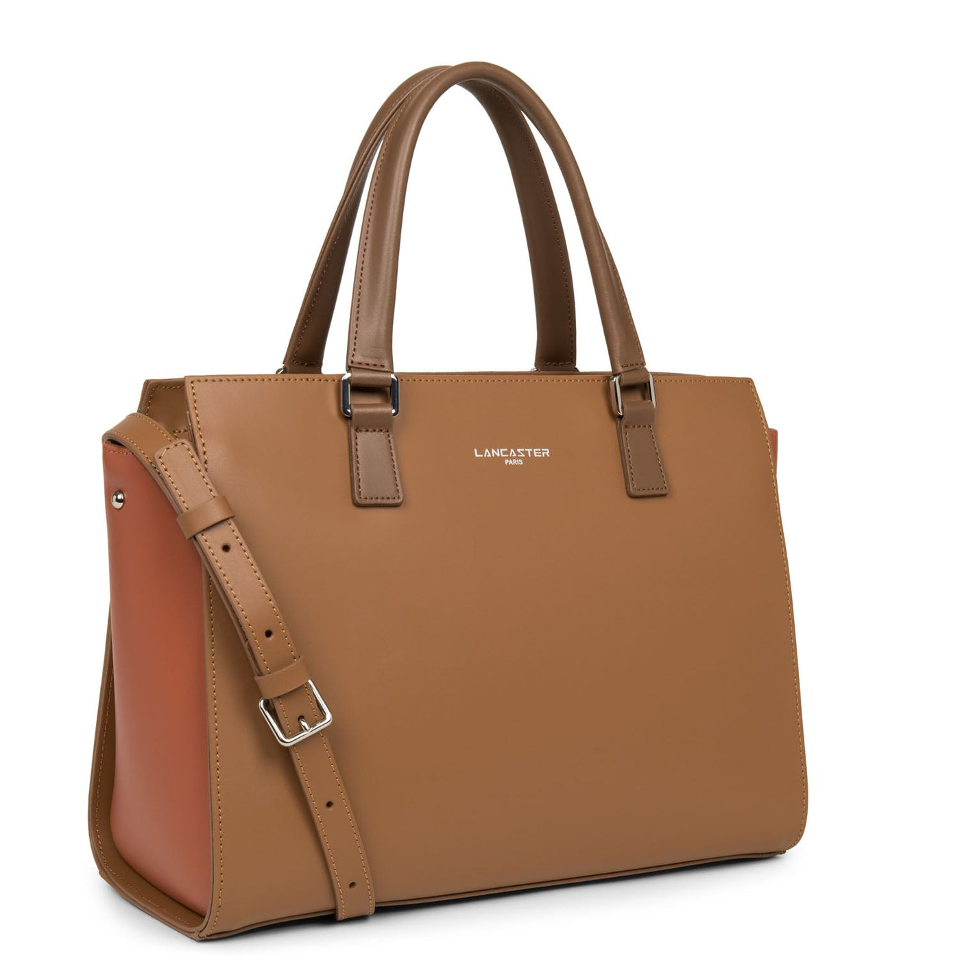 large tote bag - smooth #couleur_camel-potiron-vison