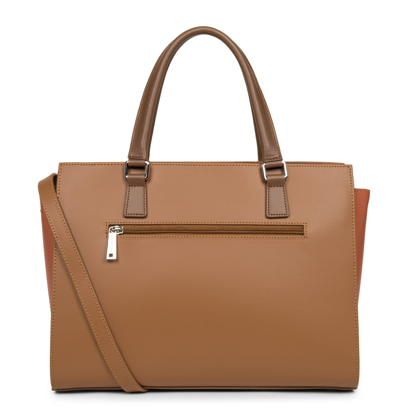 large tote bag - smooth #couleur_camel-potiron-vison