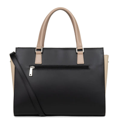 large tote bag - smooth #couleur_noir-nude-clair-nude-fonc