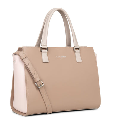 large tote bag - smooth #couleur_nude-rose-galet-ros