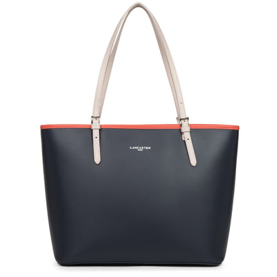 large tote bag - smooth #couleur_bleu-fonc-galet-ros-pastque