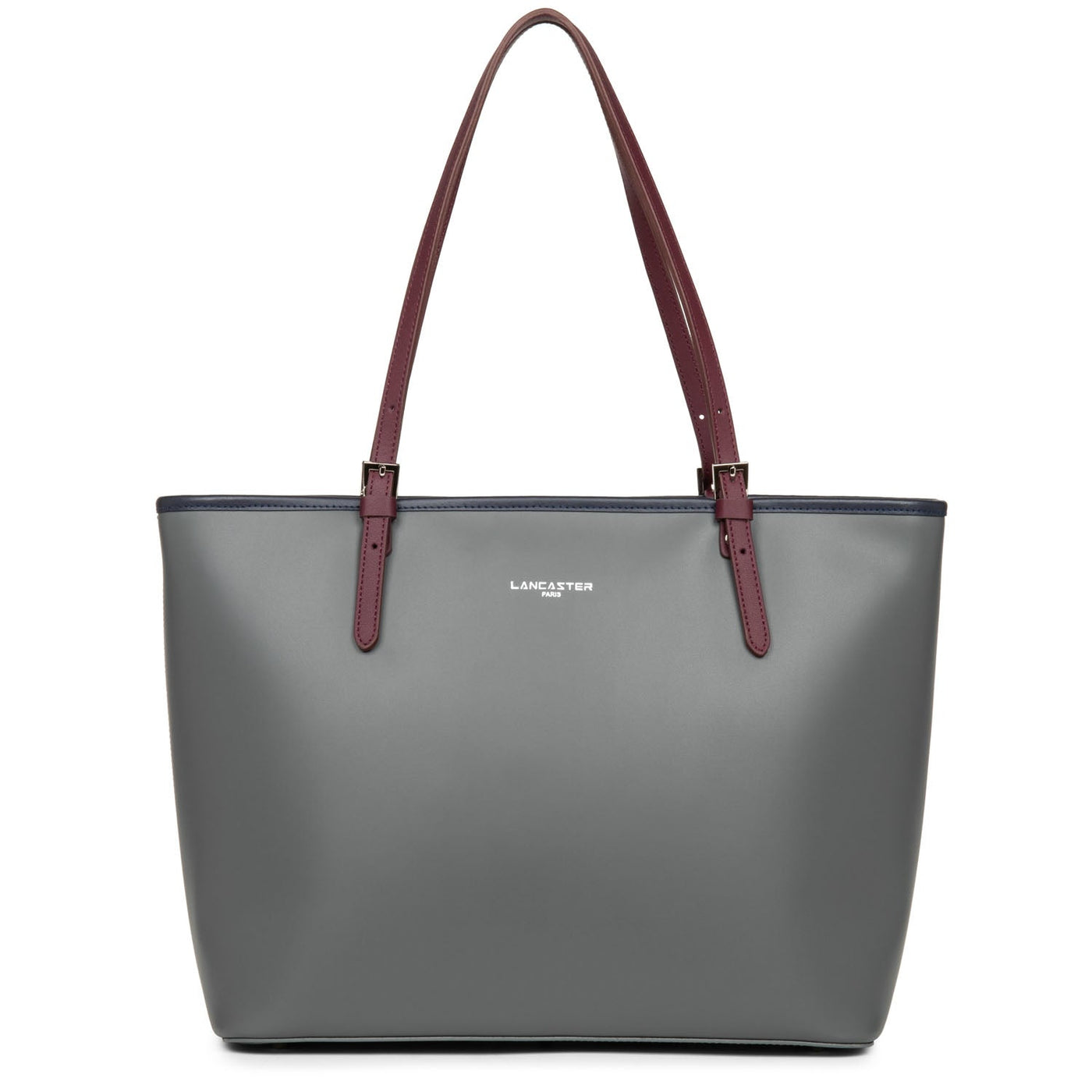 large tote bag - smooth #couleur_gris-bleu-fonce-bordeaux