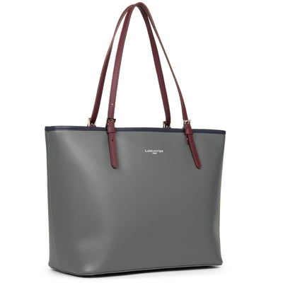large tote bag - smooth #couleur_gris-bleu-fonce-bordeaux