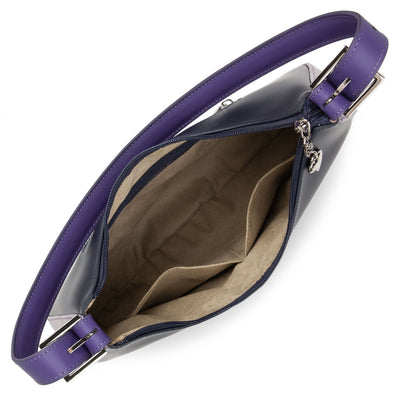 shoulder bag - smooth #couleur_bleu-fonc-mauve-violet