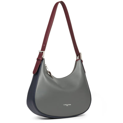 shoulder bag - smooth #couleur_gris-bleu-fonce-bordeaux