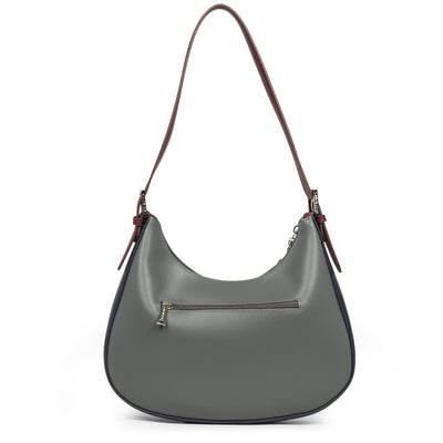 shoulder bag - smooth #couleur_gris-bleu-fonce-bordeaux
