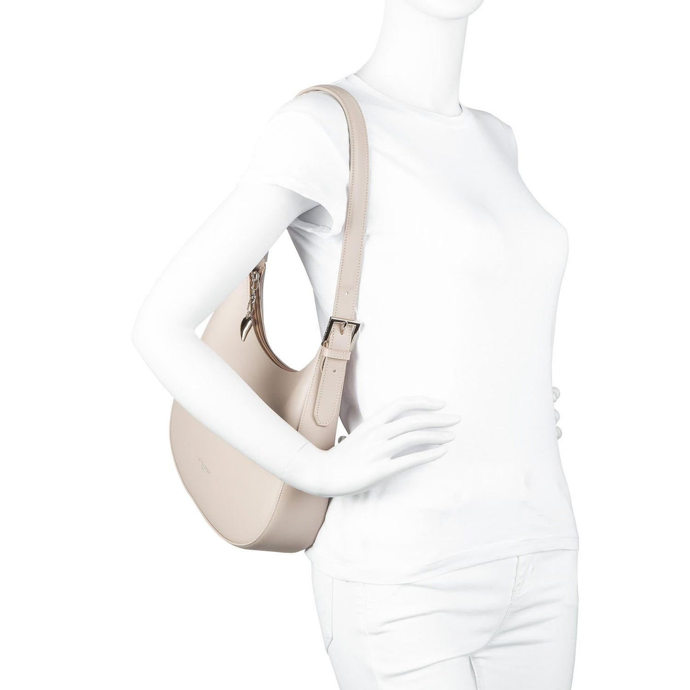 shoulder bag - smooth #couleur_noir-nude-clair-nude-fonc