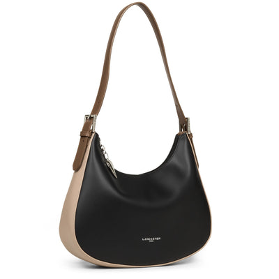 shoulder bag - smooth #couleur_noir-nude-vison