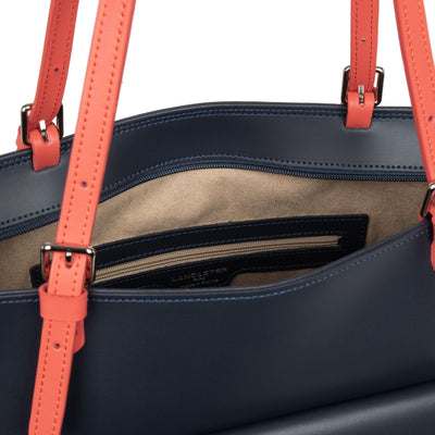 tote bag - smooth #couleur_bleu-fonc-galet-ros-pastque