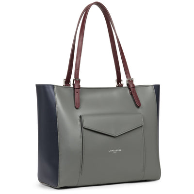 tote bag - smooth #couleur_gris-bleu-fonce-bordeaux