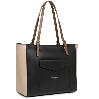 tote bag - smooth #couleur_noir-nude-vison