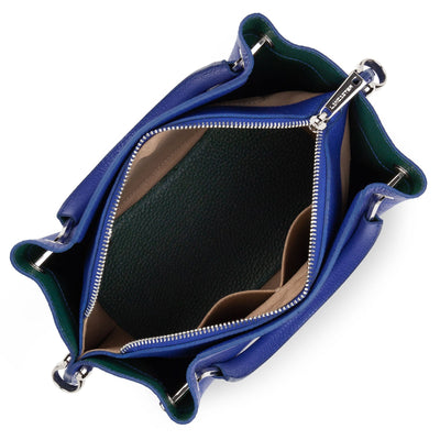 m handbag - foulonné double #couleur_bleu-lectrique-in-vert