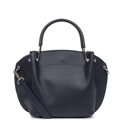 m handbag - foulonné double #couleur_bleu-fonc-in-argent
