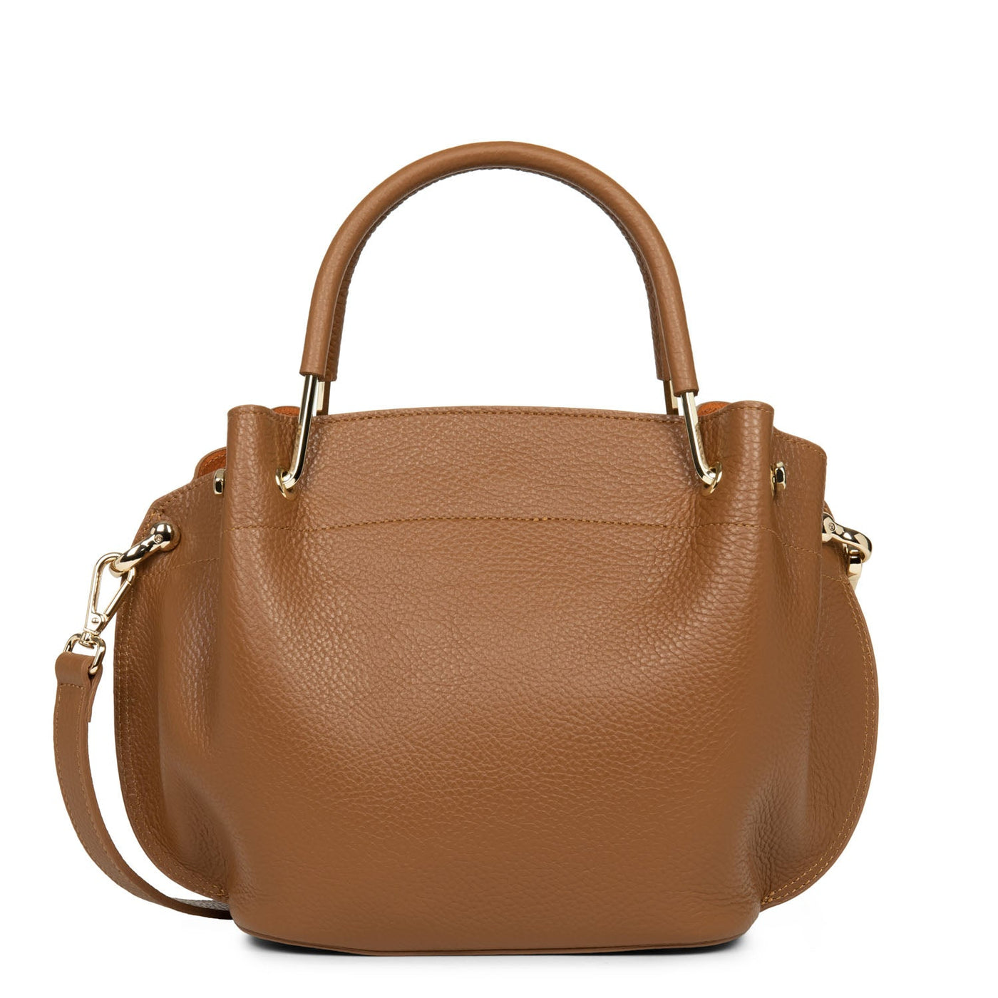 m handbag - foulonné double #couleur_camel-in-orange