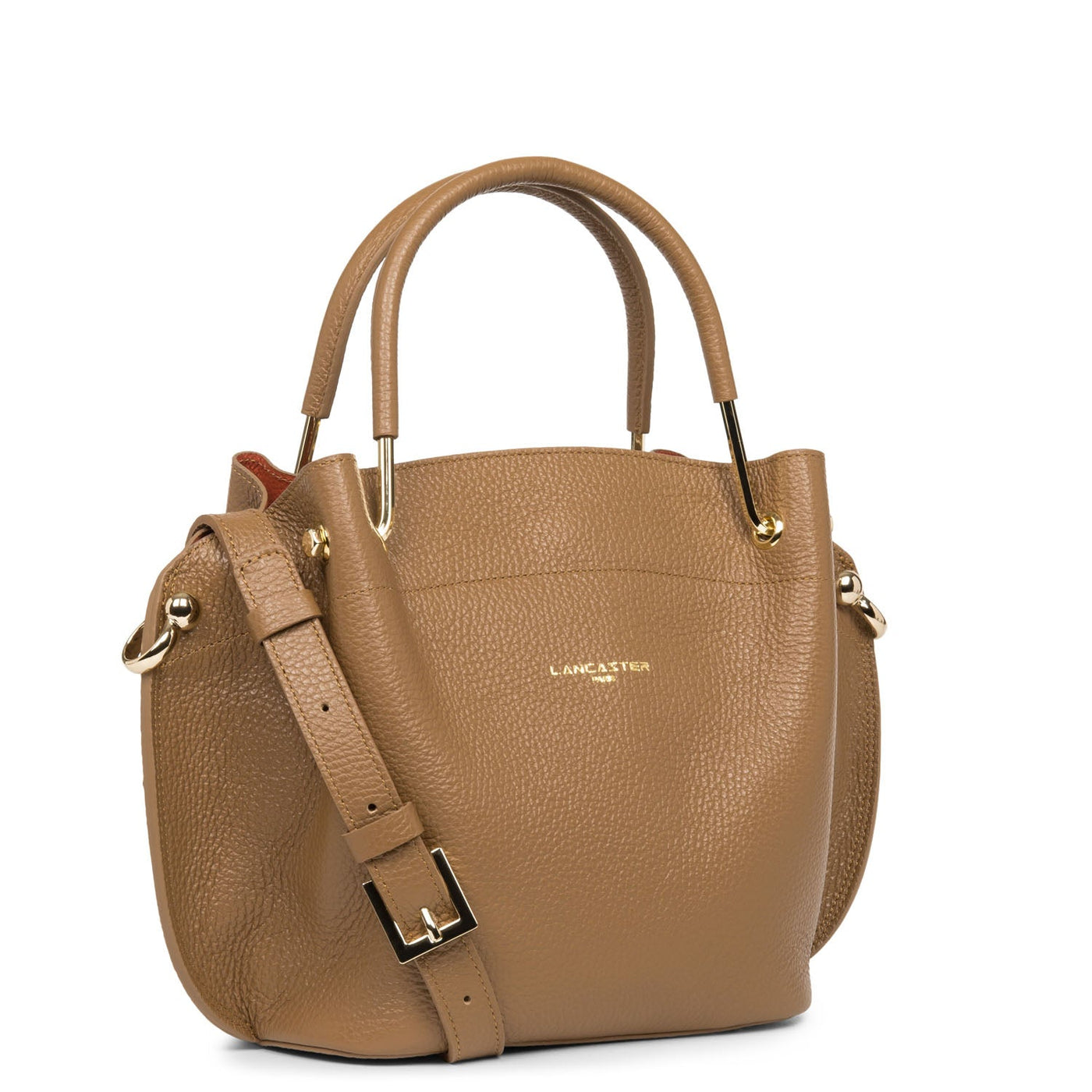 m handbag - foulonné double #couleur_camel-in-potiron