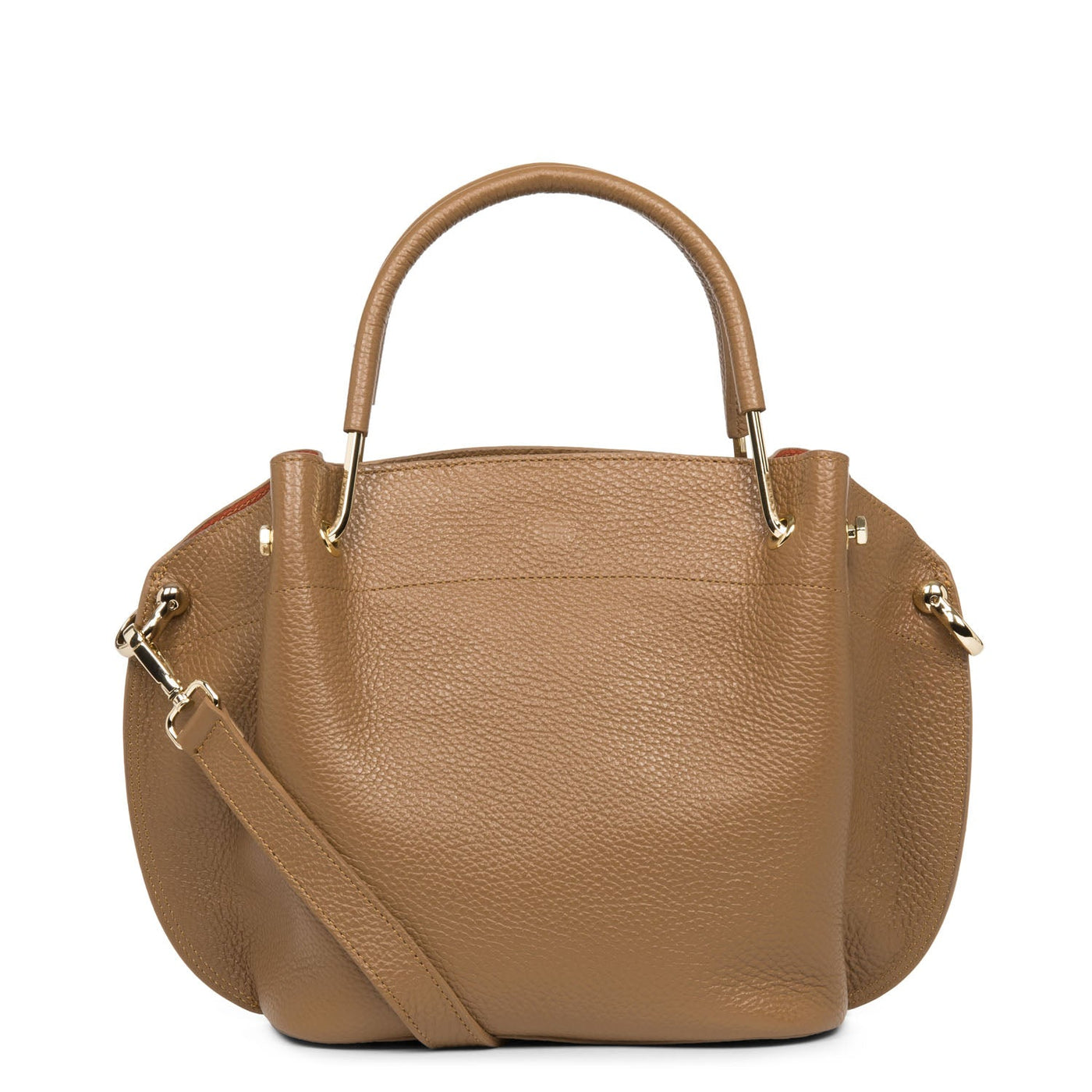 m handbag - foulonné double #couleur_camel-in-potiron