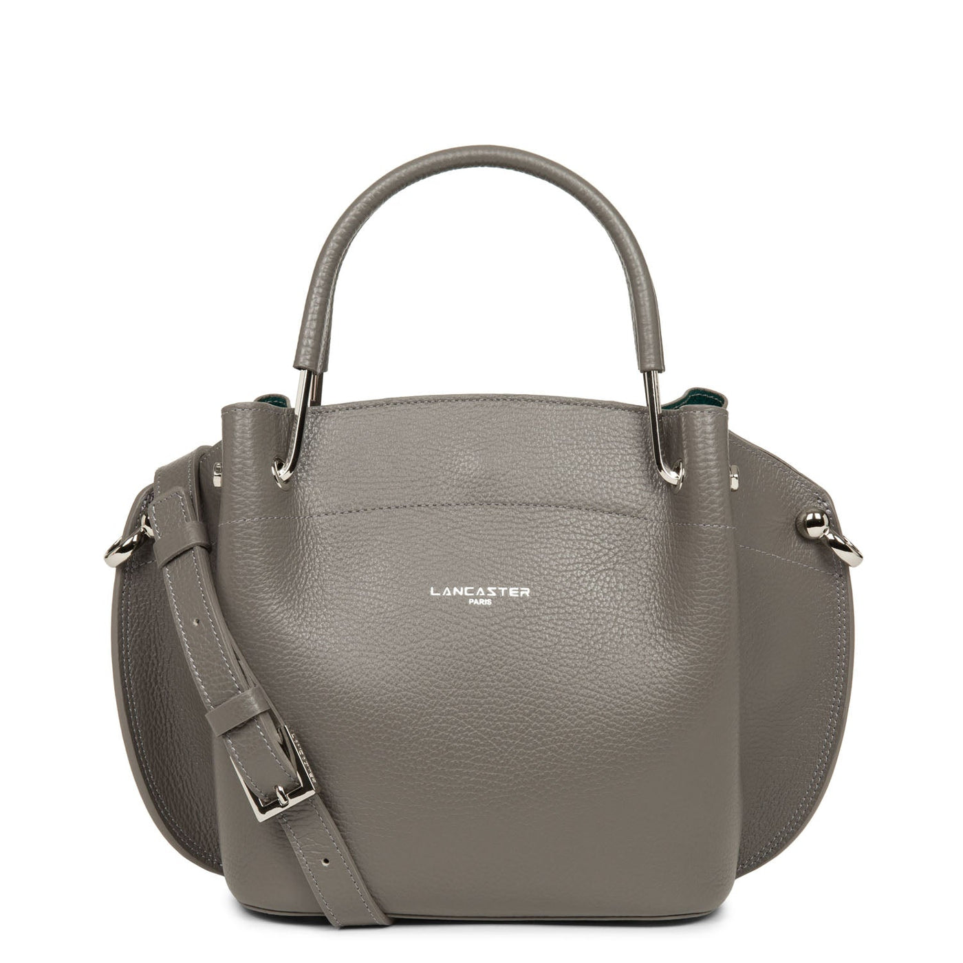 m handbag - foulonné double #couleur_gris-in-vert-paon