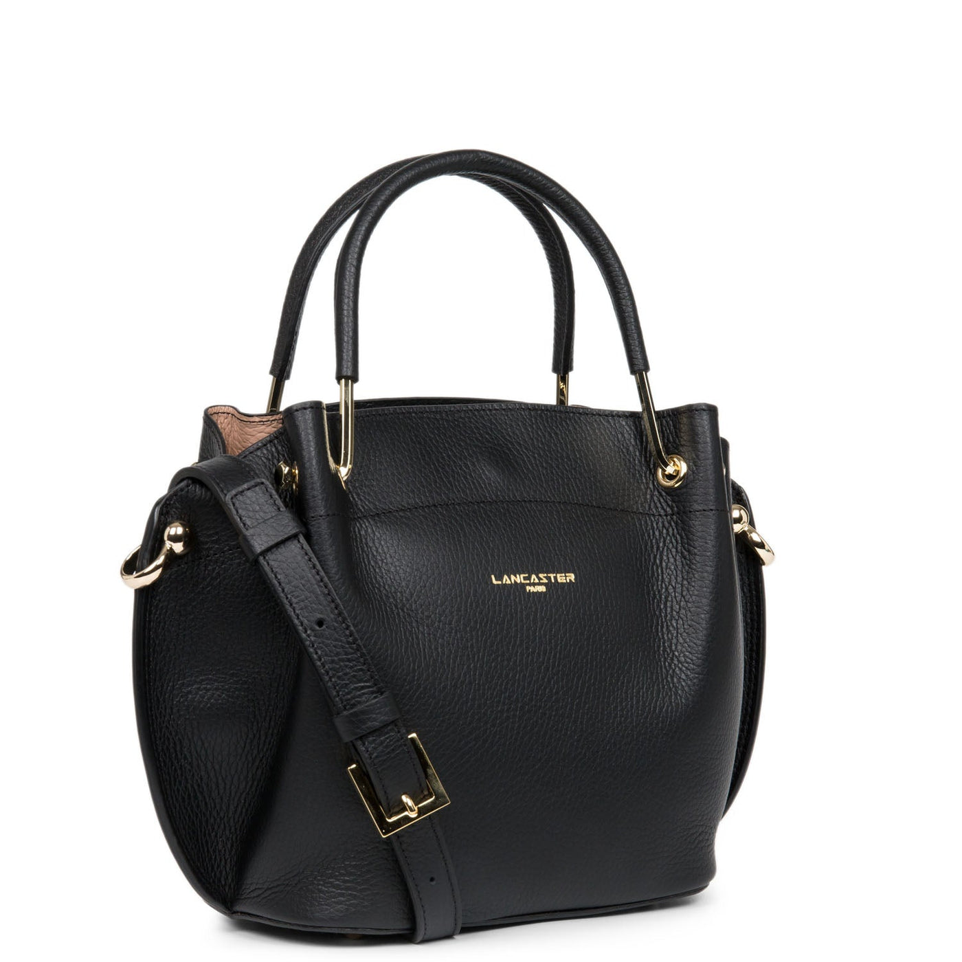 m handbag - foulonné double #couleur_noir-in-nude