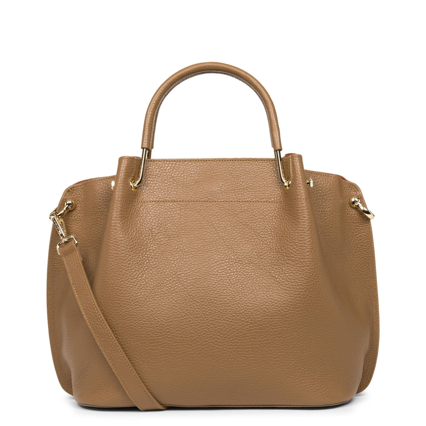 large handbag - foulonné double #couleur_camel-in-potiron