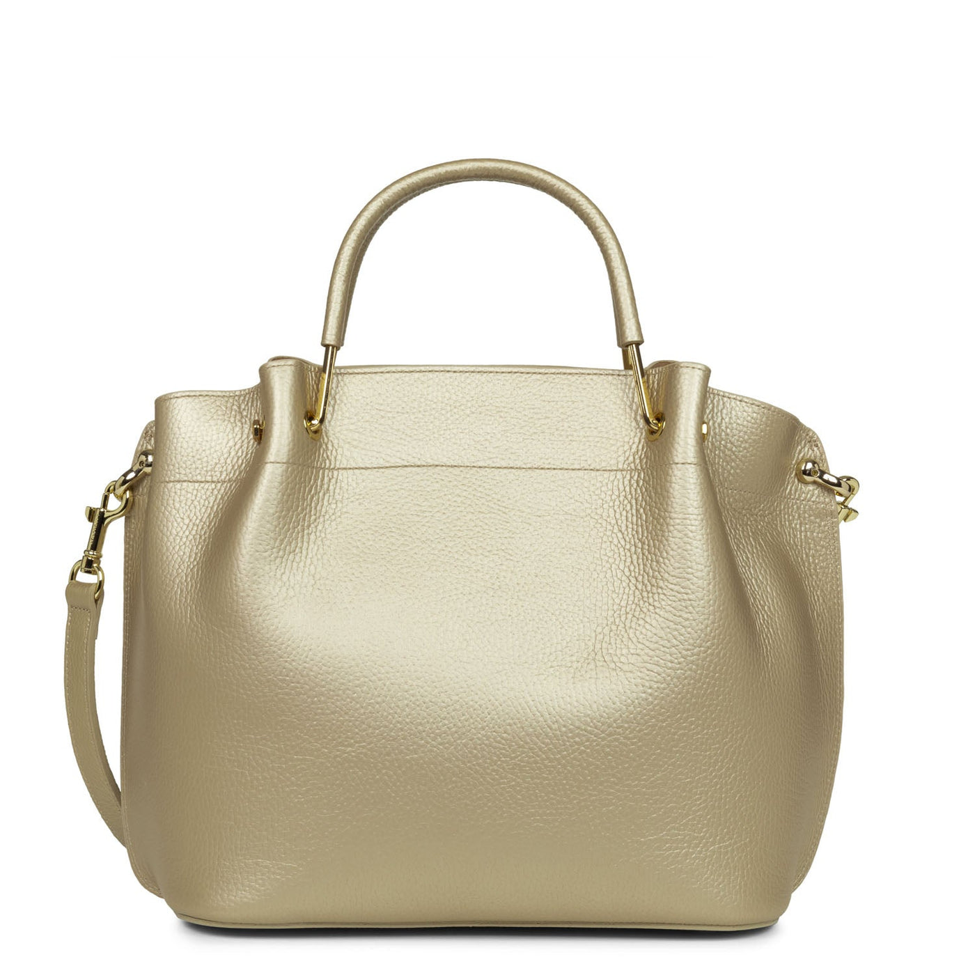 large handbag - foulonné double #couleur_champagne-in-nude