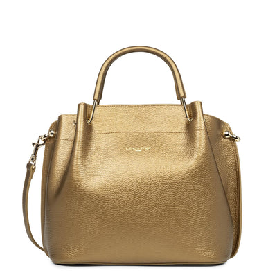 large handbag - foulonné double #couleur_gold-antic-in-naturel
