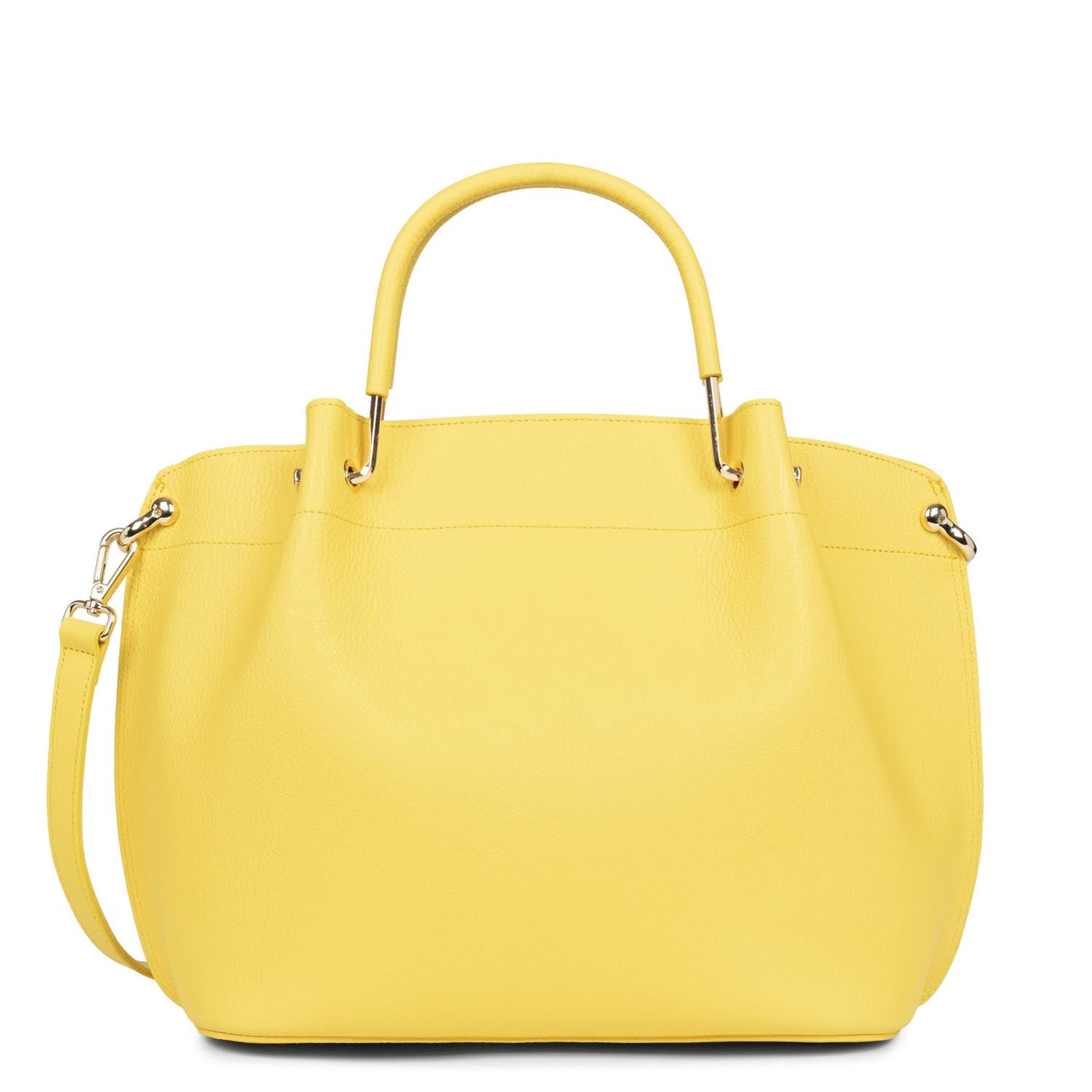 large handbag - foulonné double #couleur_jaune-in-or