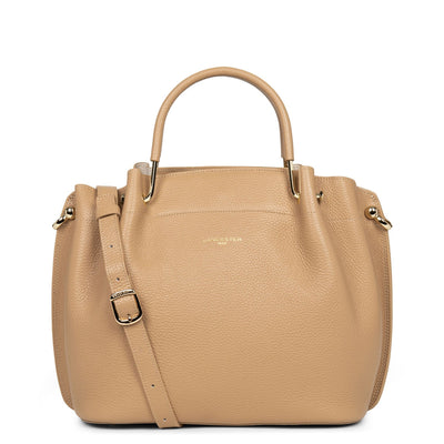 large handbag - foulonné double #couleur_naturel-in-beige