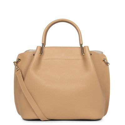 large handbag - foulonné double #couleur_naturel-in-beige