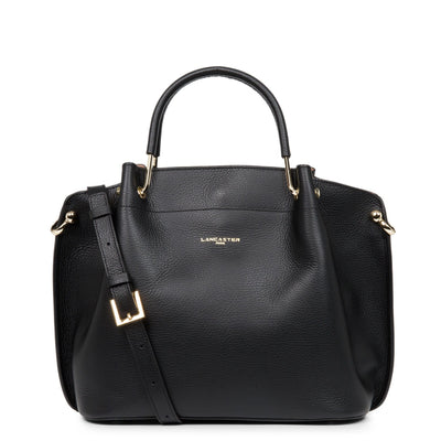 large handbag - foulonné double #couleur_noir-in-nude