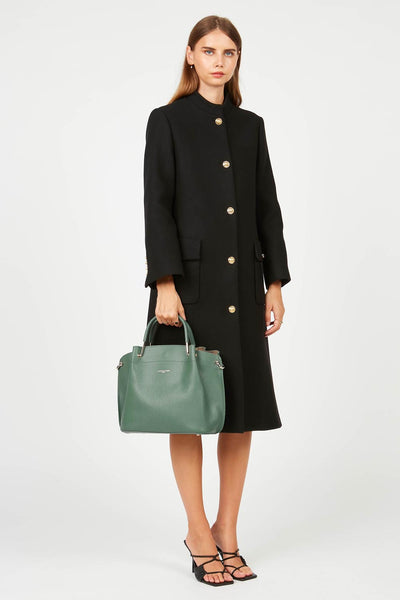 large handbag - foulonné double #couleur_vert-fort-in-or
