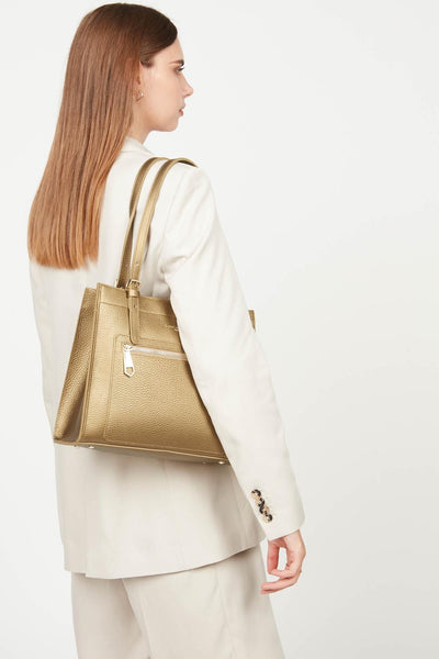 tote bag - foulonne double #couleur_gold-antic-in-naturel
