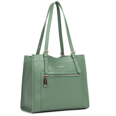 m tote bag - foulonné double #couleur_vert-fort-in-or