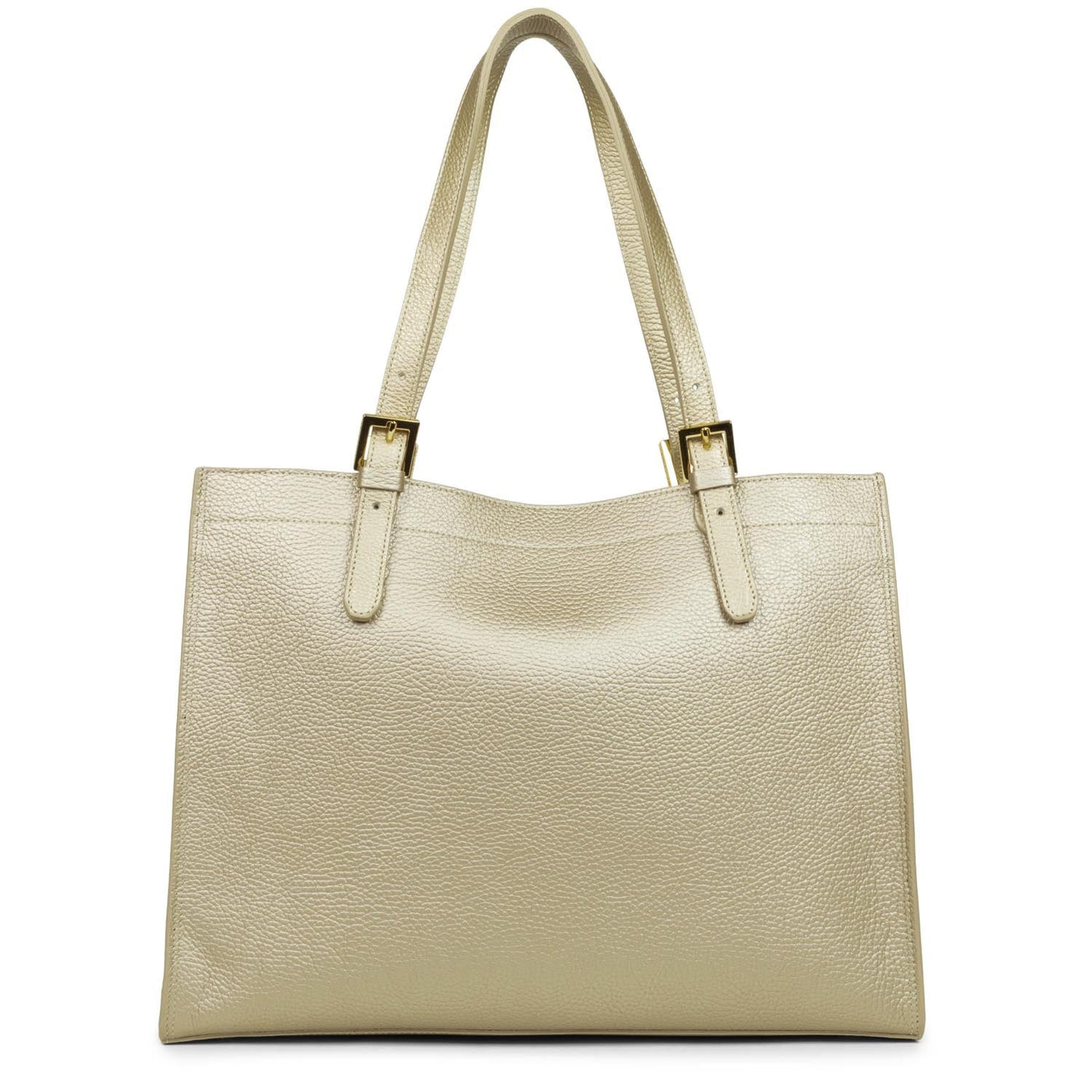 large tote bag - foulonné double #couleur_champagne-in-nude