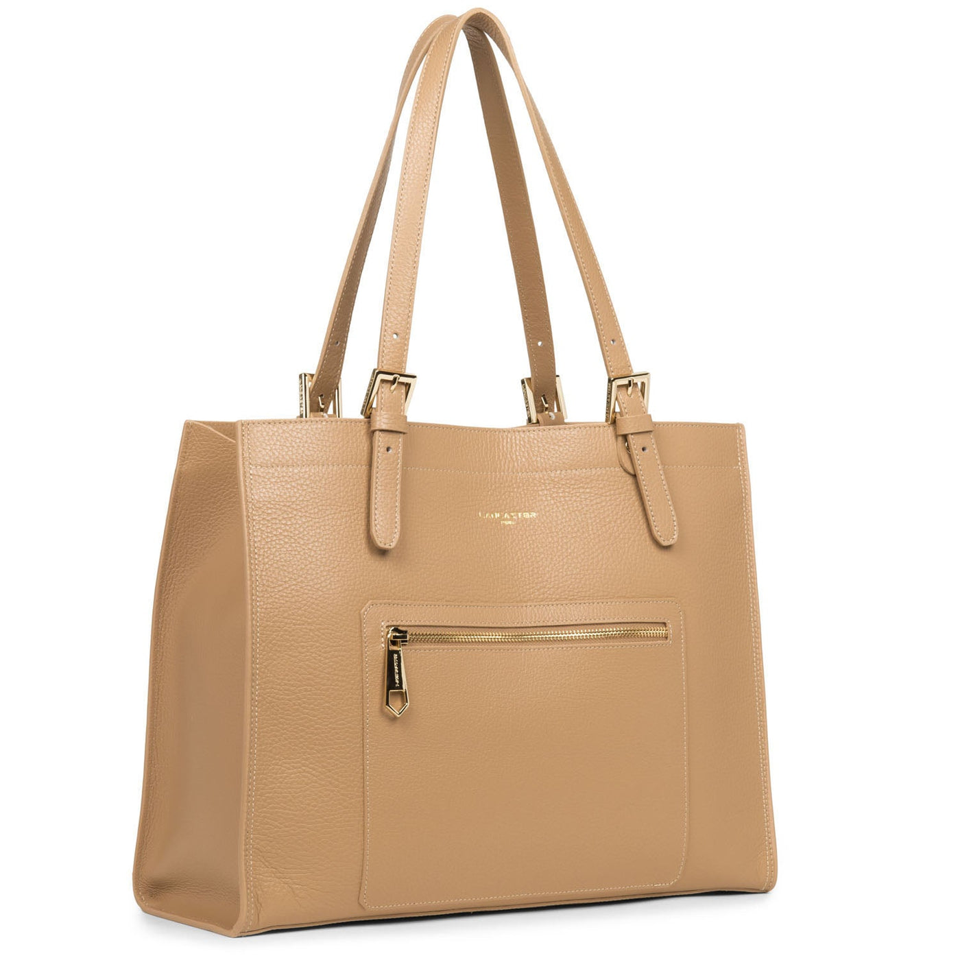 large tote bag - foulonné double #couleur_naturel-in-beige