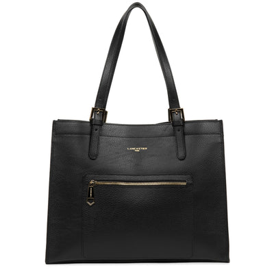 large tote bag - foulonné double #couleur_noir-in-nude