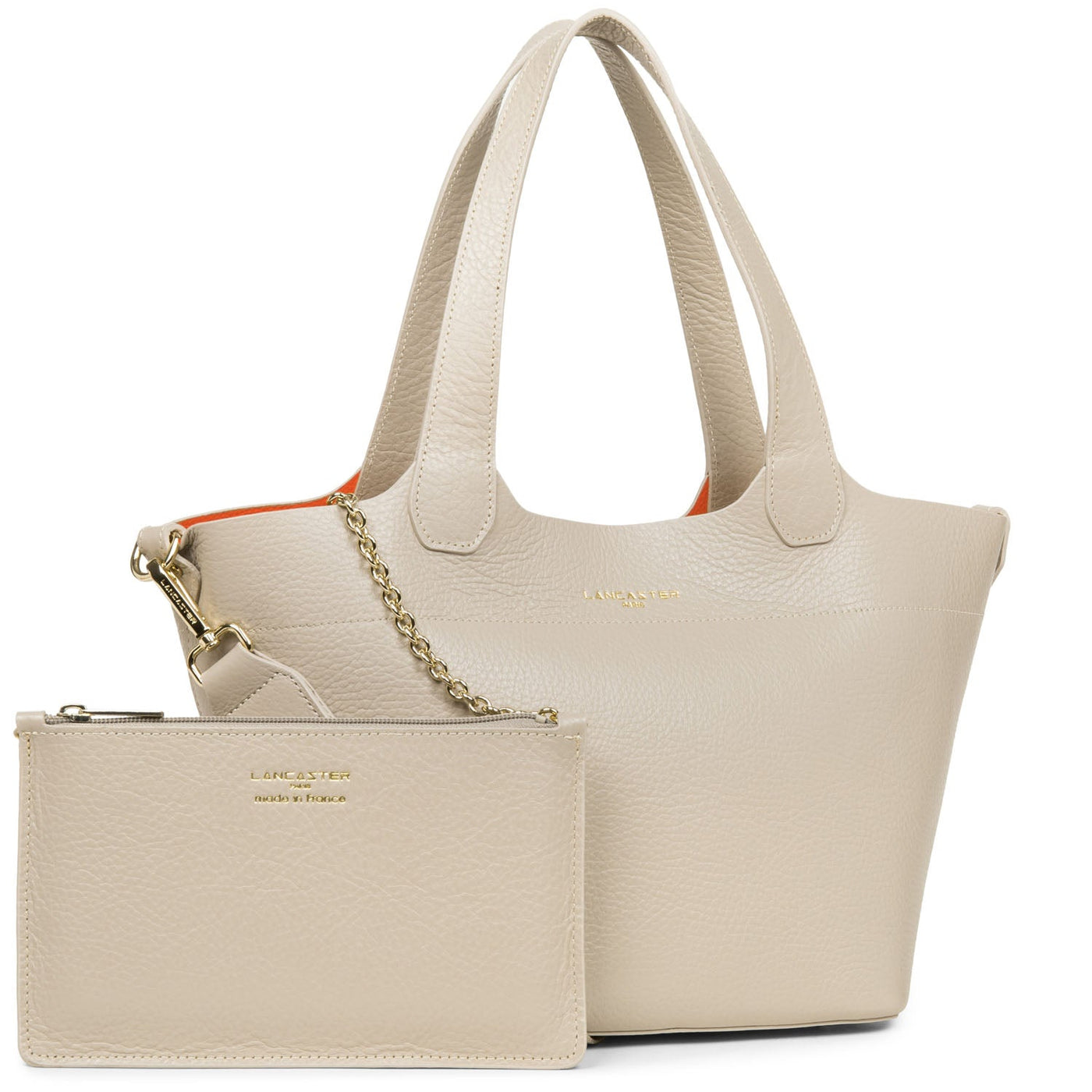 handbag - foulonne double #couleur_beige-in-orange