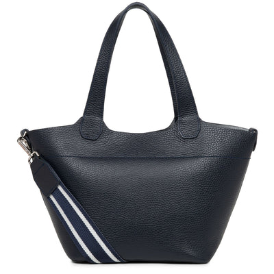 handbag - foulonne double #couleur_bleu-fonc-in-argent