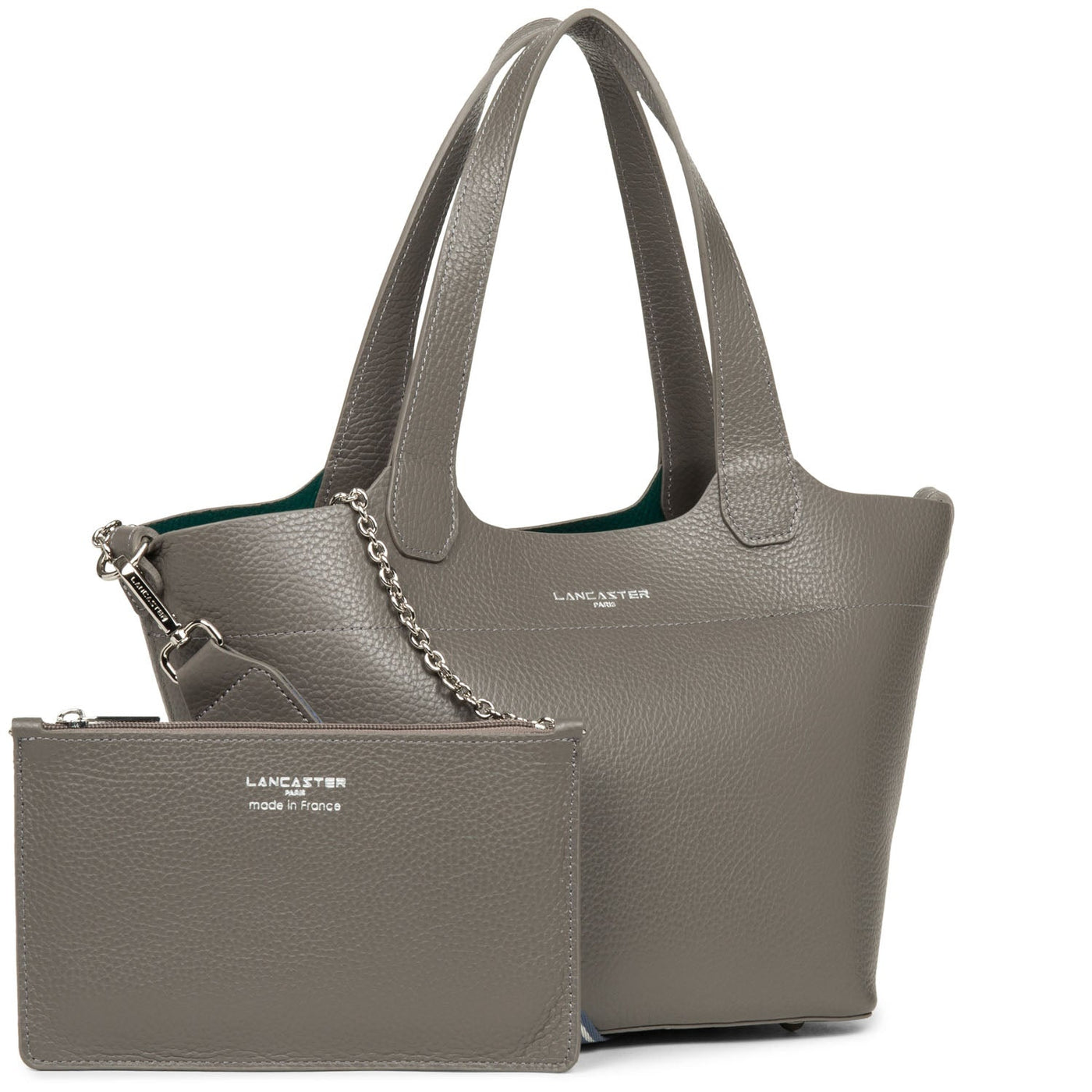 handbag - foulonne double #couleur_gris-in-vert-paon