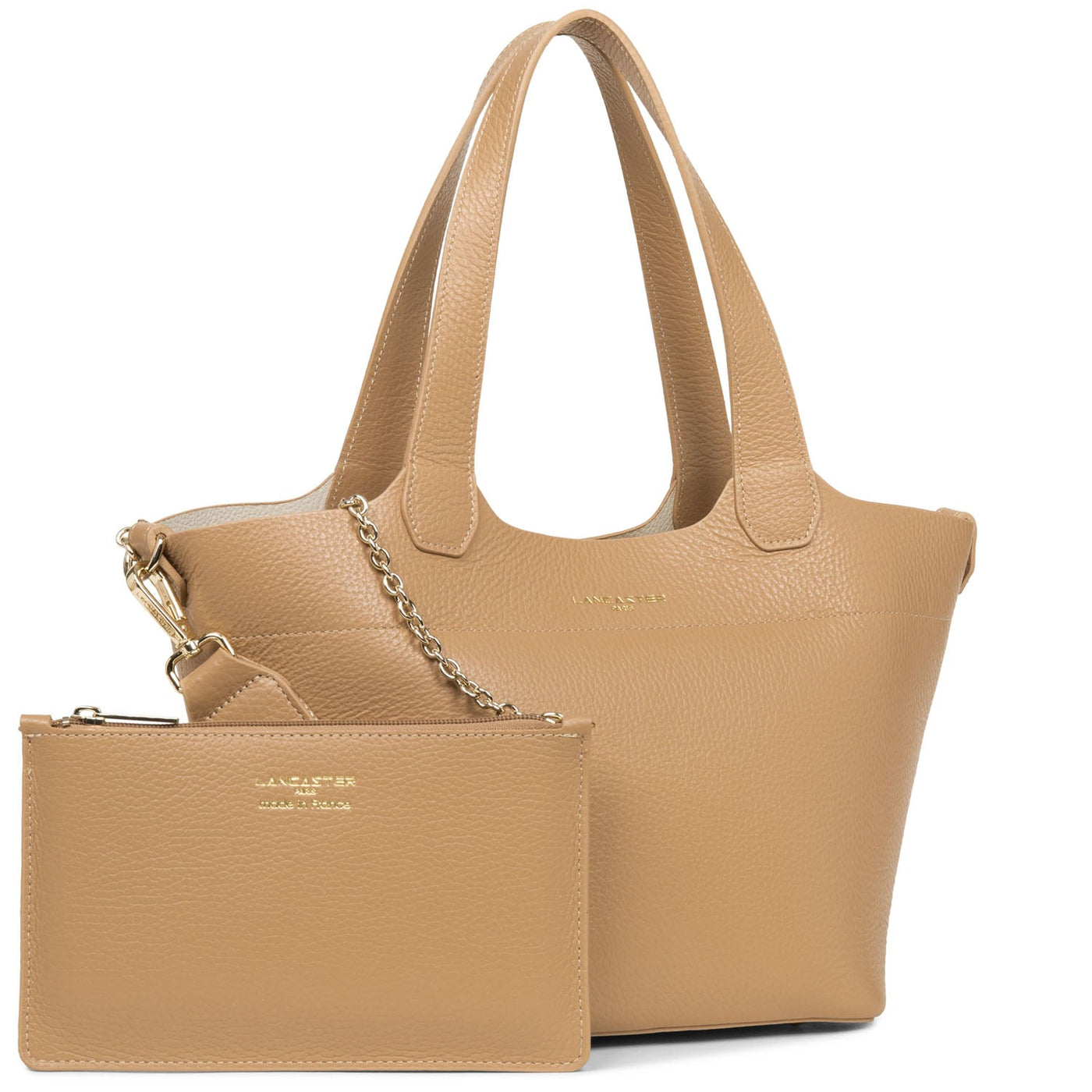 handbag - foulonne double #couleur_naturel-in-beige