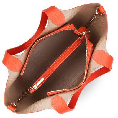 handbag - foulonne double #couleur_orange-in-nude