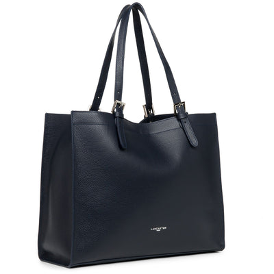 extra large tote bag - foulonne double #couleur_bleu-fonc-in-argent