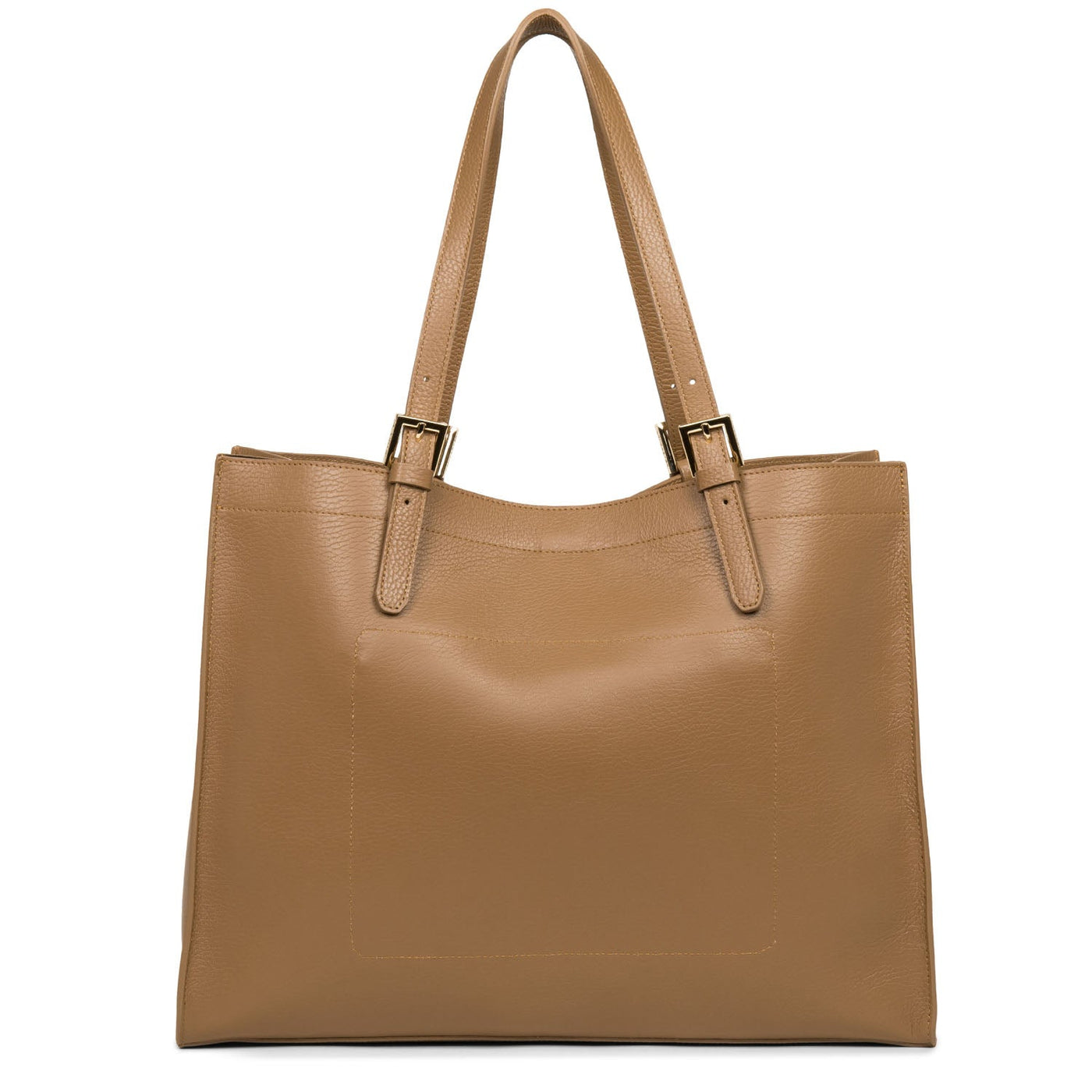 extra large tote bag - foulonne double #couleur_camel-in-noir
